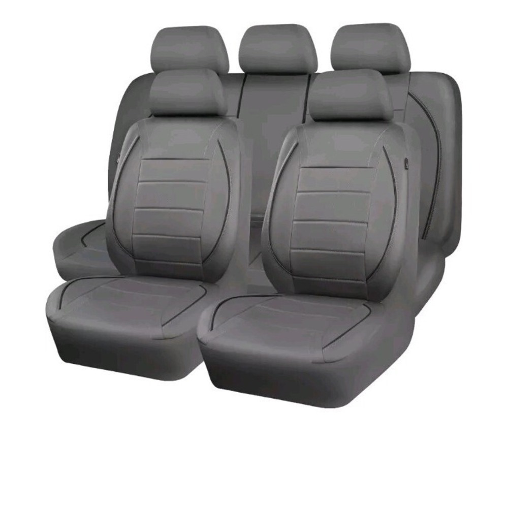 Universal Car 5 Seat Covers Full Set PU Leather Front Rear Protector Cushion Pad